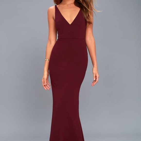 lulus long burgundy dress